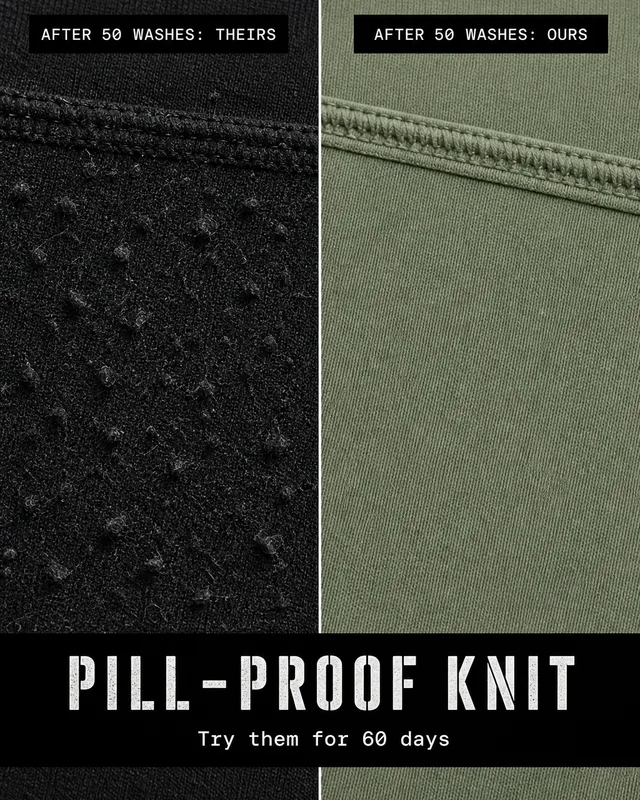 Pill-Proof Knit.